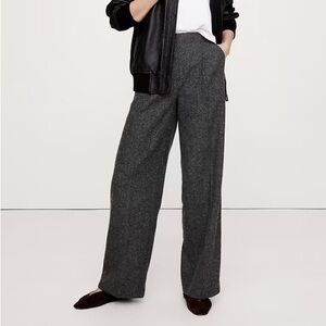 Banana Republic Relaxed Wide Leg Italian Herringbone Pants